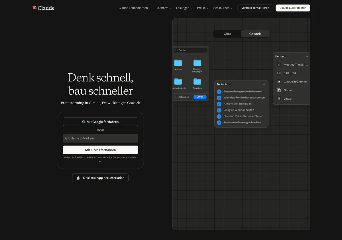 Claude.ai website screenshot